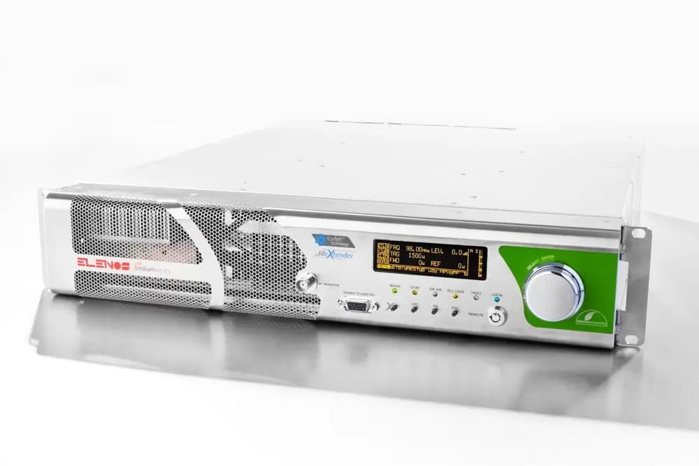 Série Indium (150W–30kW) — Émetteurs FM Elenos : ICEFET, EcoSave, LifeExtender. De 150W à 30kW. Distribué par UBSM au Maroc.