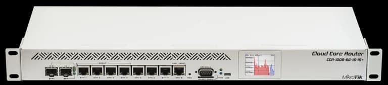 CCR1009-8G-1S-1S+ — Cloud Core Router 9 cœurs compact avec SFP+ 10G pour PME et ISP. MikroTik distribué par UBSM au Maroc.