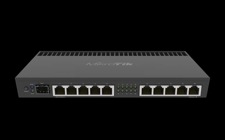 RB4011iGS+RM — Routeur rackmount 10 ports Gigabit avec uplink SFP+ 10G. MikroTik distribué par UBSM au Maroc.