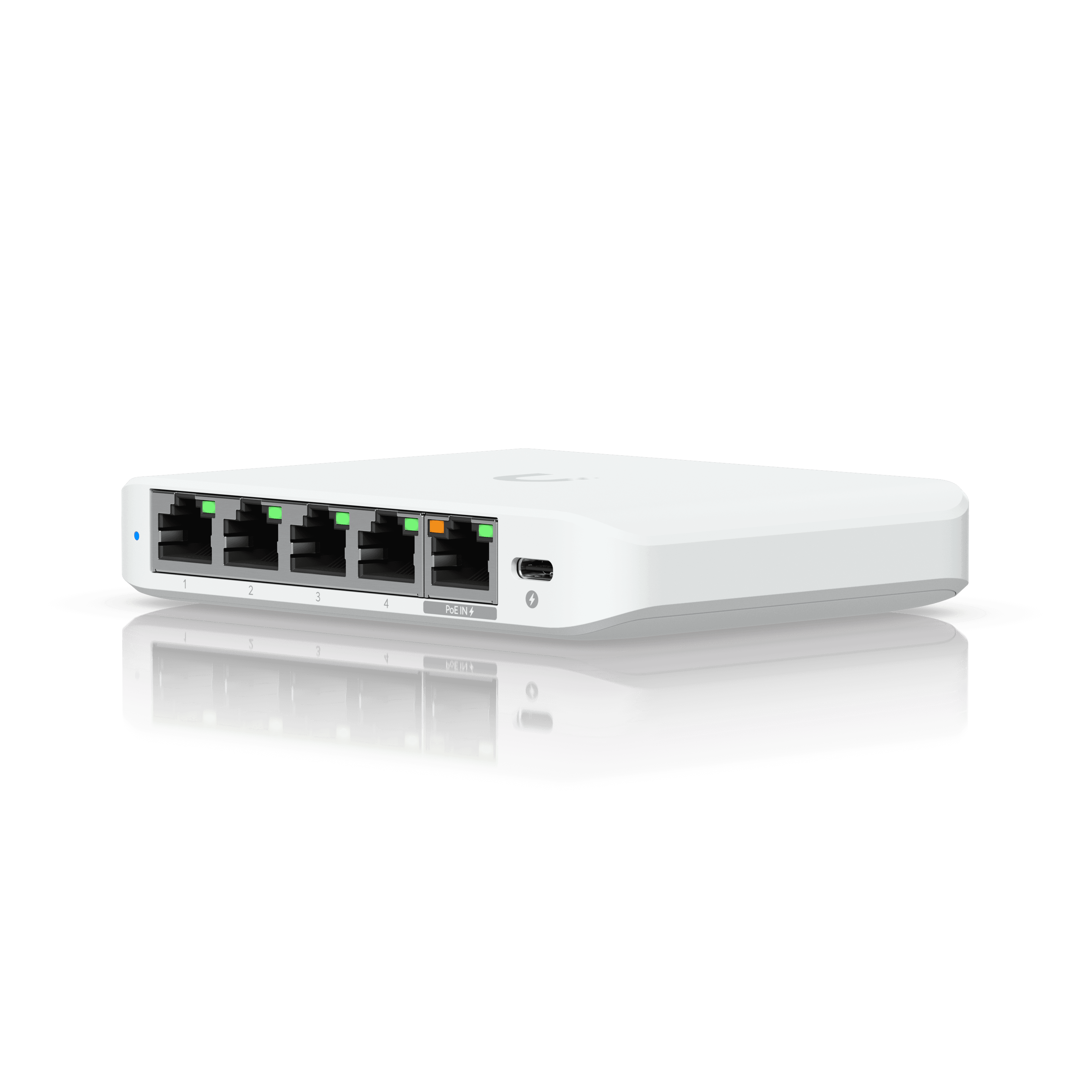UniFi Switch Flex 2.5G 5 — Switch 5 ports 2,5 GbE managé, format compact. Disponible chez UBSM, distributeur Ubiquiti au Maroc.