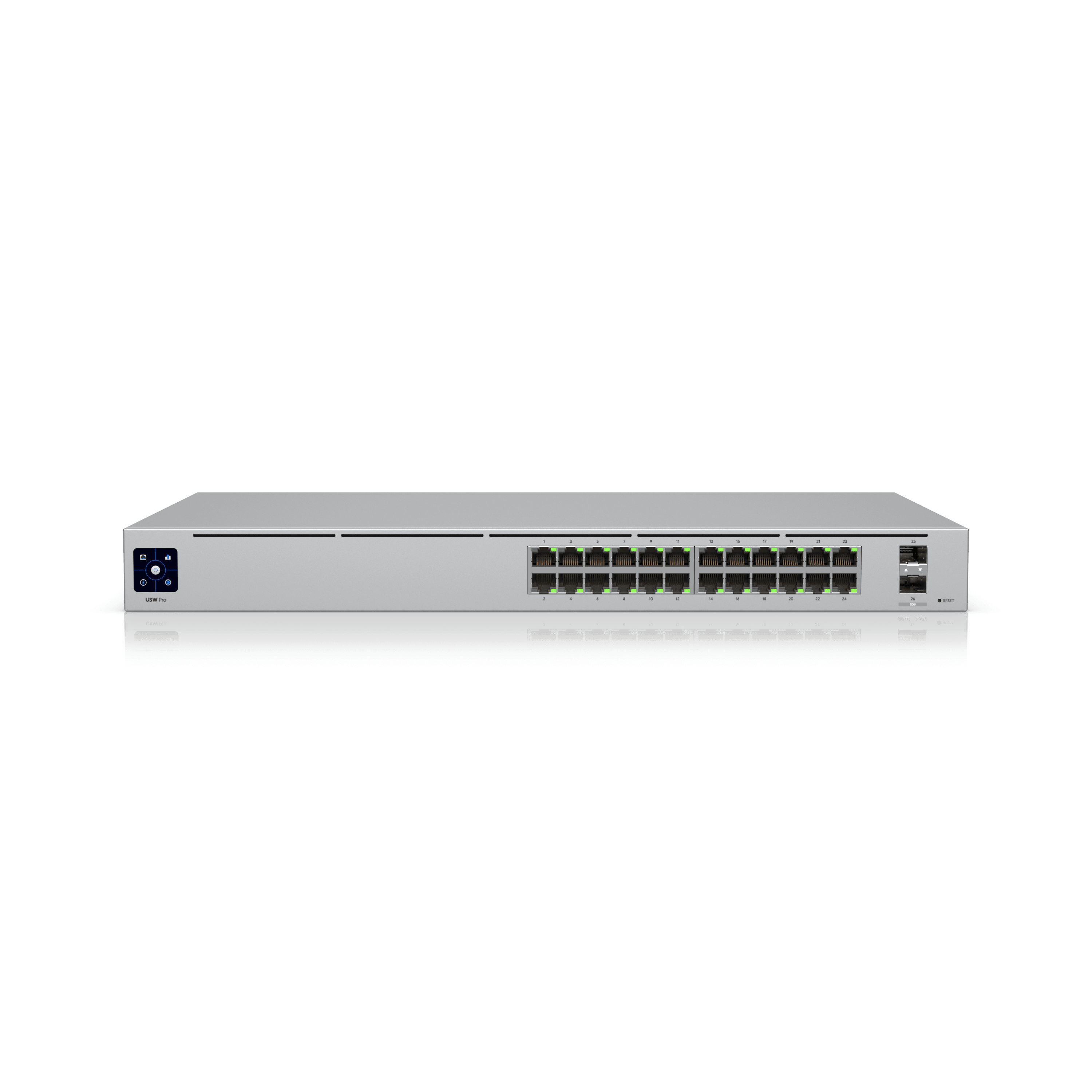 UniFi Switch Pro 24 — Switch 24 ports gigabit Layer 3, 2 SFP+ 10G. Disponible chez UBSM, distributeur Ubiquiti au Maroc.
