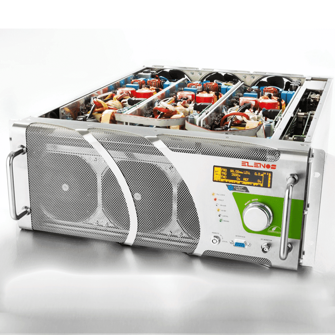 Série ET Indium (5kW–15kW) — Émetteurs FM haute puissance avec technologies PLANAR et mode EcoSave. Disponible chez UBSM, distributeur Elenos Group au Maroc.