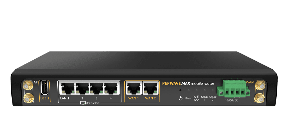 MAX HD2 — Routeur dual-cellular 4G/5G haute performance pour terrain. Distribué par UBSM au Maroc.