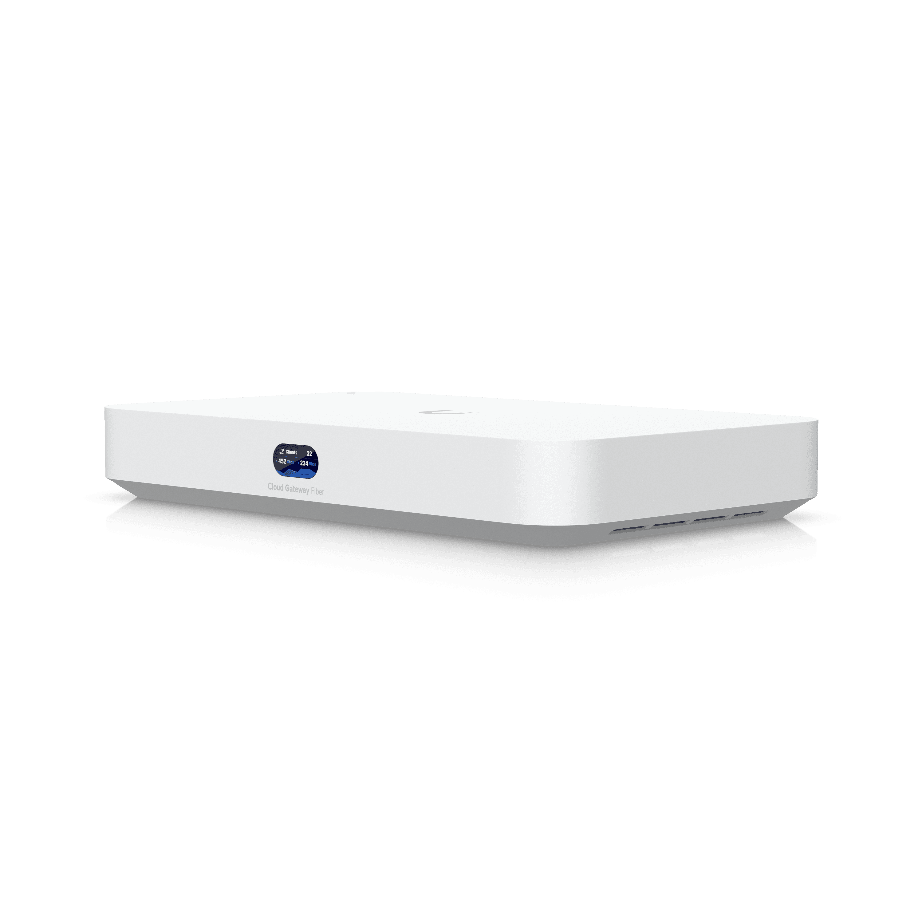 UniFi Cloud Gateway Fiber — Passerelle avec WAN SFP+ et débit multi-gigabit pour connexions fibre. Disponible chez UBSM, distributeur Ubiquiti au Maroc.