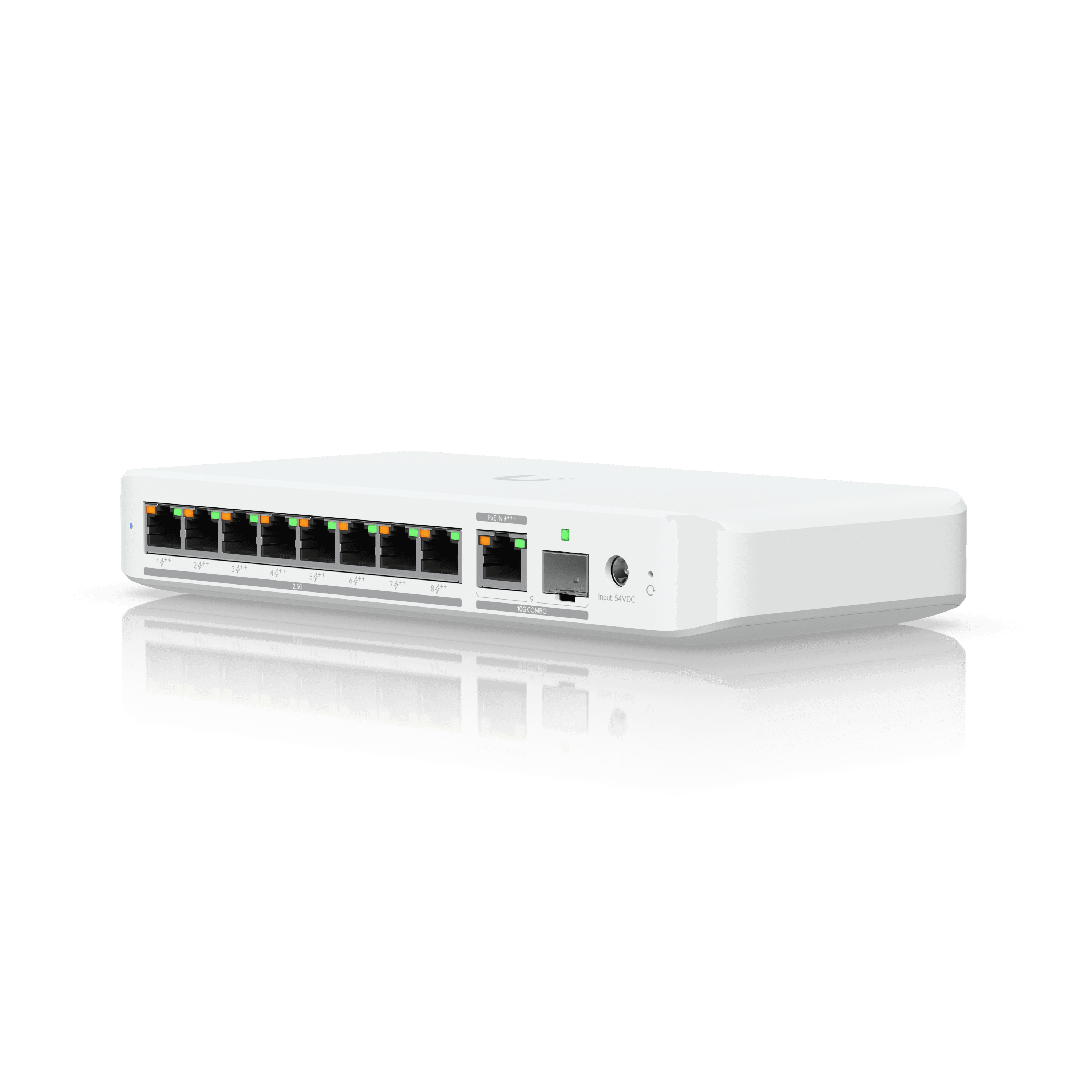 UniFi Switch Flex 2.5G 8 PoE — Switch 8 ports 2,5 GbE avec PoE+, pour points d'accès Wi-Fi 7. Disponible chez UBSM, distributeur Ubiquiti au Maroc.