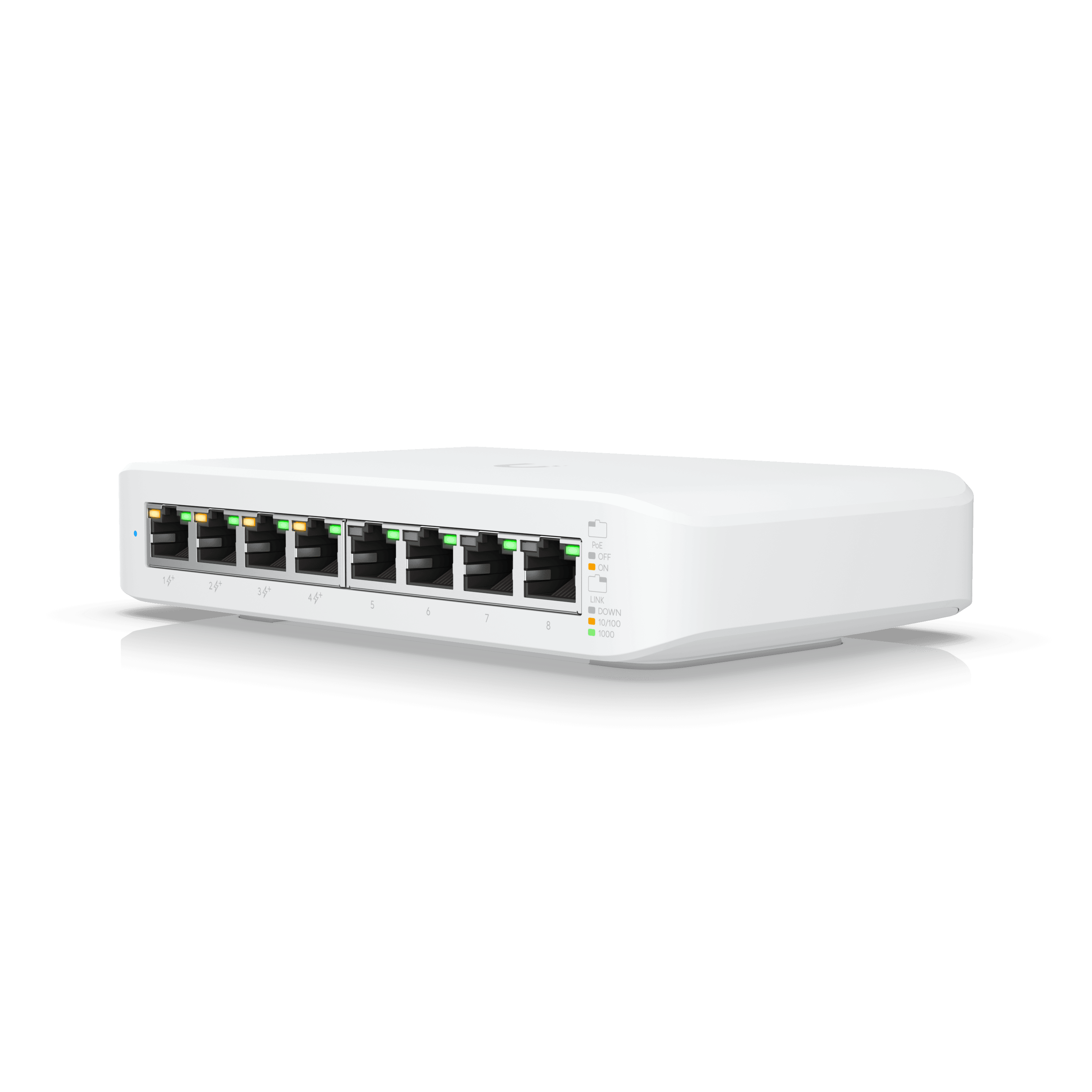 UniFi Switch Lite 8 PoE — Switch 8 ports gigabit, 4 en PoE+ pour PME. Disponible chez UBSM, distributeur Ubiquiti au Maroc.