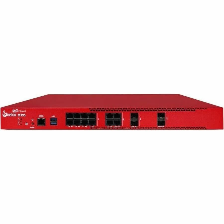 WatchGuard Firebox M395 — Firewall rack 1U enterprise pour 500 utilisateurs avec 4 ports 10G SFP+ au Maroc.