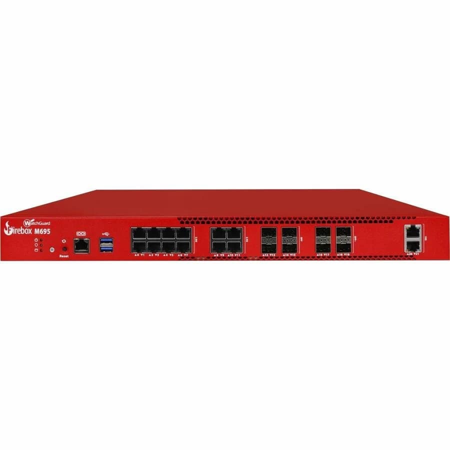 WatchGuard Firebox M695 — Firewall enterprise rack 1U avec 42 Gbps et 8 ports 10G SFP+ pour datacenter au Maroc.