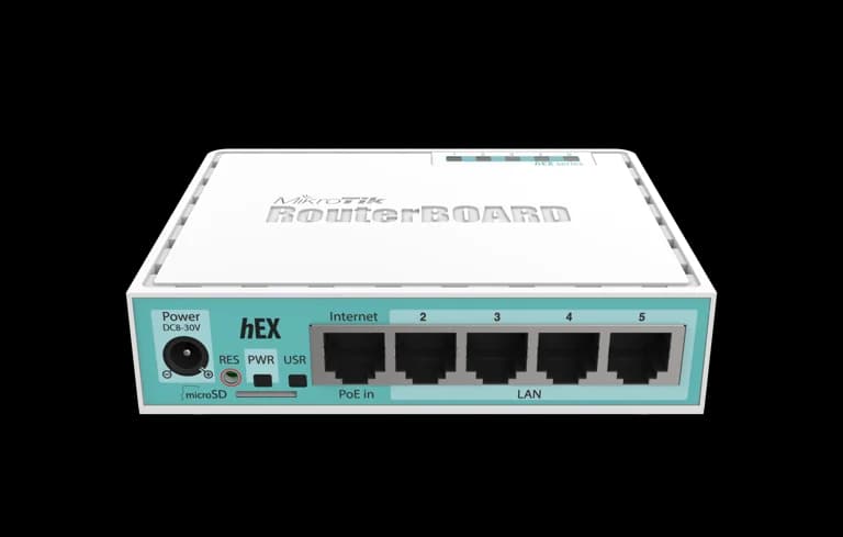 hEX (RB750Gr3) — Routeur SOHO | MikroTik hEX (RB750Gr3) — Routeur 5 ports Gigabit compact pour SOHO et petits bureaux